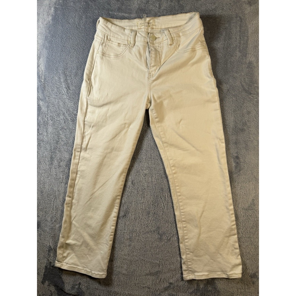 Risen Los Angeles Womens White Jeans Straight Crop Ankle Size 5 27x26 RDP5648